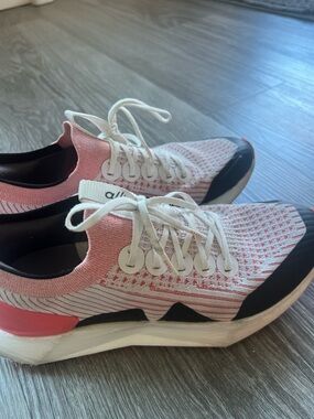 allbirds Women's Pink Knit Sneaker with Black Accents